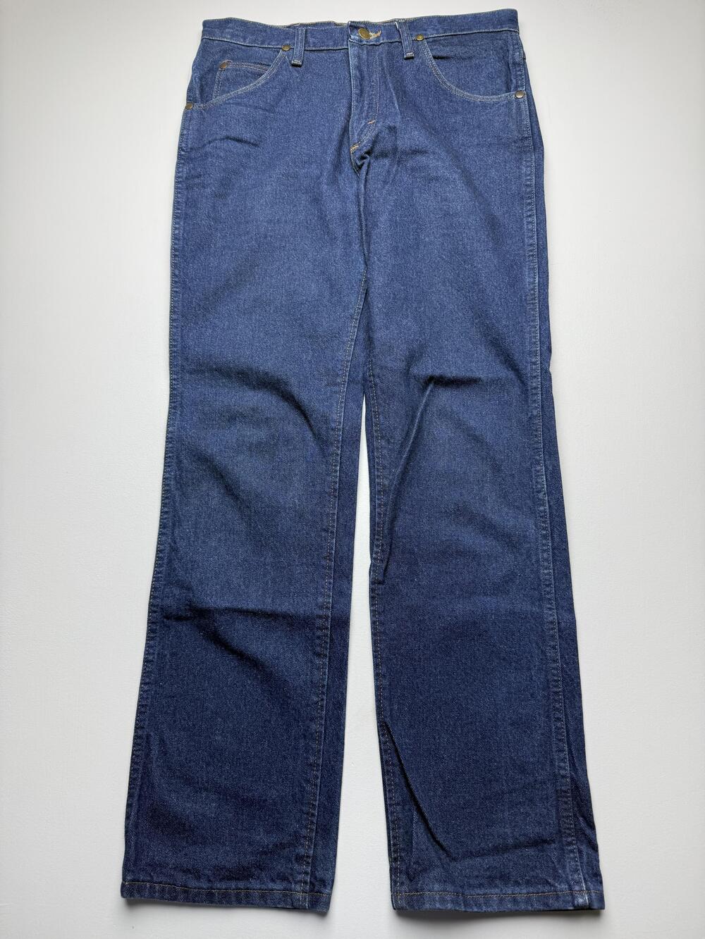 Wrangler Jeans Mens 32x32 Blue Dark Wash Denim Slim Bootcut Cowboy Cut 36MWZ